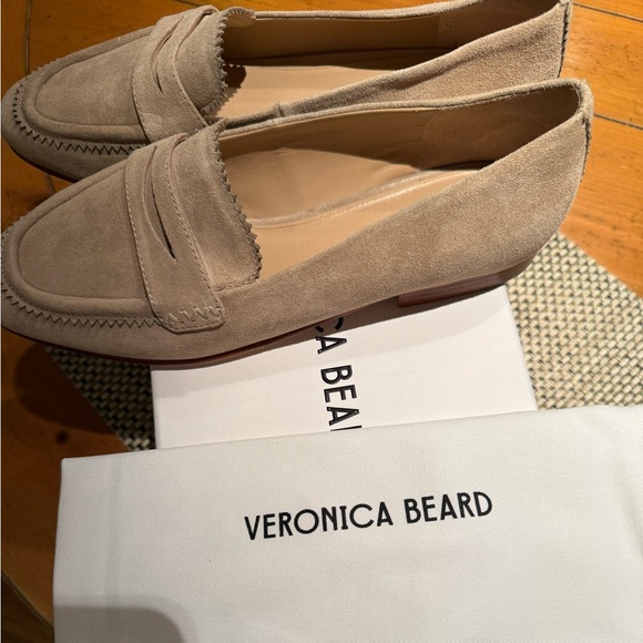 Veronica Beard Shoes - Veronica Beard Taupe Suede Flats